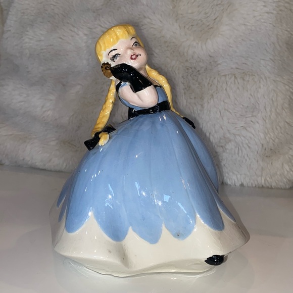VTG 1958 Holland Mold Ceramic Dancing Girl Southern Belle Blond/Blue Figurine - Picture 3 of 12